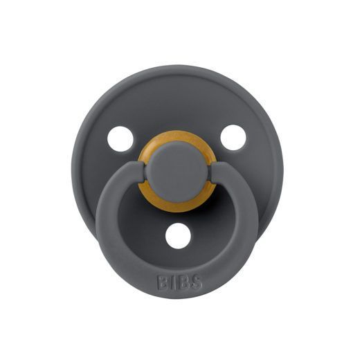 Соска пустушка BIBS Colour Latex Round (кругла) &ndash; Iron 0-6міс 496-2 фото